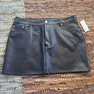 PacSun Black Faux Leather Mini Skirt